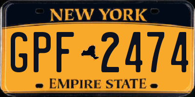NY license plate GPF2474
