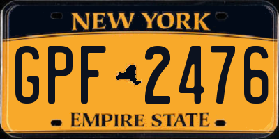NY license plate GPF2476