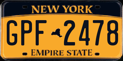 NY license plate GPF2478
