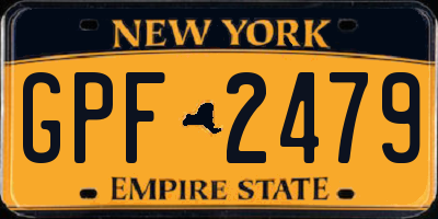 NY license plate GPF2479