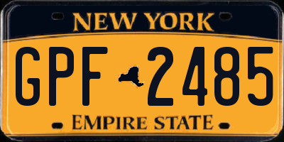 NY license plate GPF2485