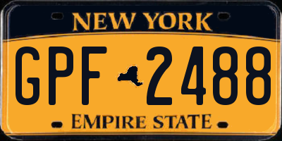 NY license plate GPF2488