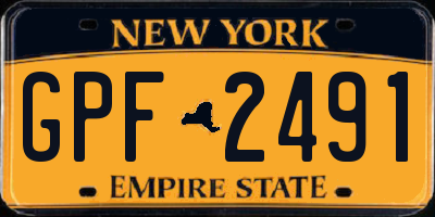 NY license plate GPF2491