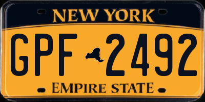 NY license plate GPF2492