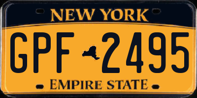 NY license plate GPF2495