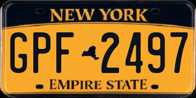 NY license plate GPF2497