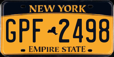 NY license plate GPF2498