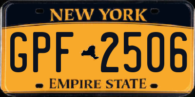 NY license plate GPF2506