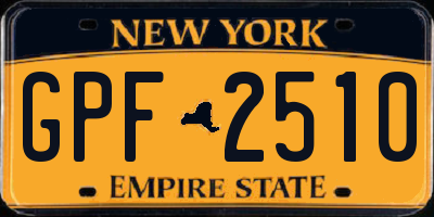 NY license plate GPF2510
