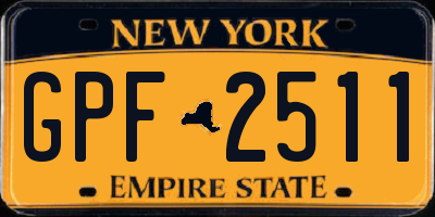 NY license plate GPF2511