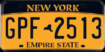 NY license plate GPF2513