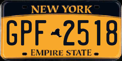 NY license plate GPF2518