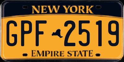 NY license plate GPF2519