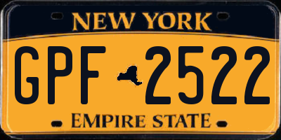 NY license plate GPF2522