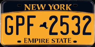 NY license plate GPF2532