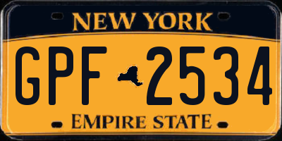 NY license plate GPF2534
