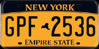 NY license plate GPF2536