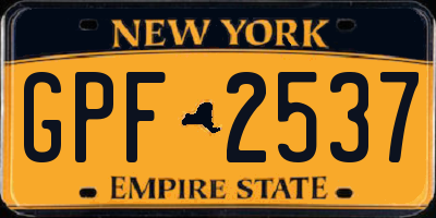 NY license plate GPF2537