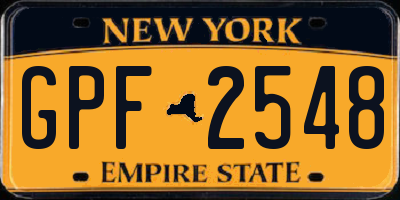 NY license plate GPF2548