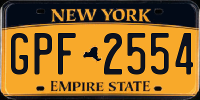 NY license plate GPF2554