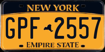 NY license plate GPF2557