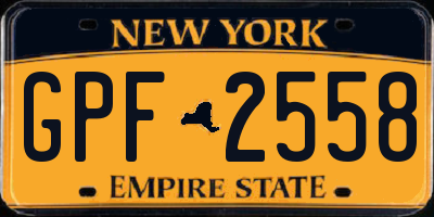 NY license plate GPF2558