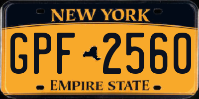 NY license plate GPF2560