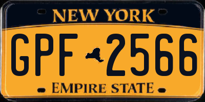 NY license plate GPF2566