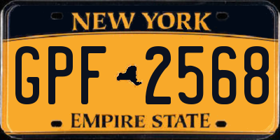 NY license plate GPF2568