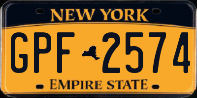 NY license plate GPF2574