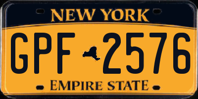 NY license plate GPF2576