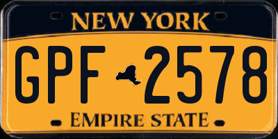 NY license plate GPF2578