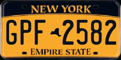 NY license plate GPF2582