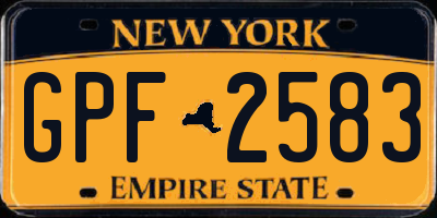NY license plate GPF2583