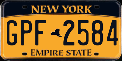 NY license plate GPF2584