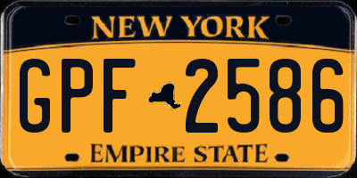 NY license plate GPF2586