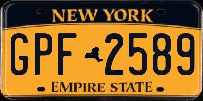 NY license plate GPF2589