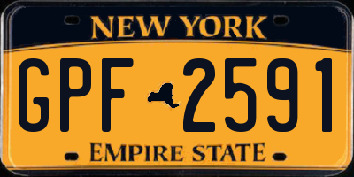 NY license plate GPF2591