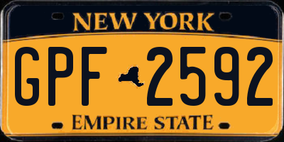 NY license plate GPF2592