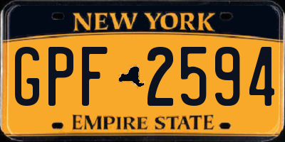 NY license plate GPF2594