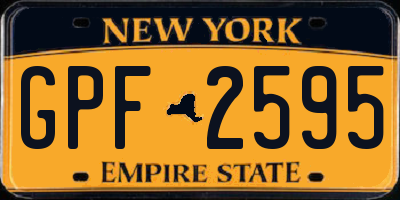 NY license plate GPF2595