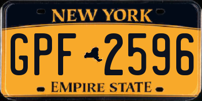 NY license plate GPF2596