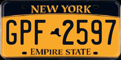 NY license plate GPF2597