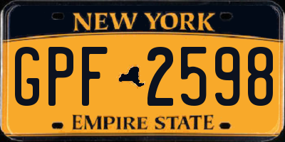 NY license plate GPF2598