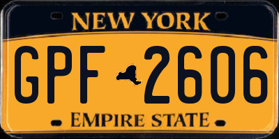 NY license plate GPF2606