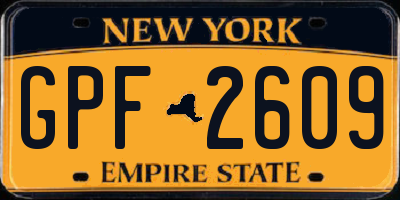 NY license plate GPF2609