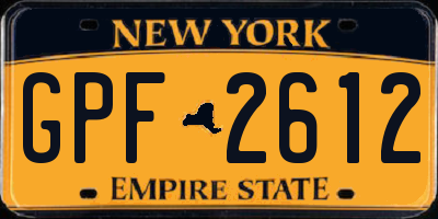 NY license plate GPF2612