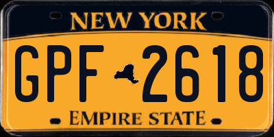 NY license plate GPF2618