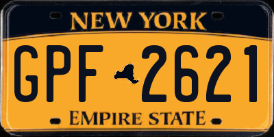 NY license plate GPF2621
