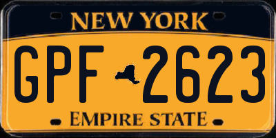 NY license plate GPF2623